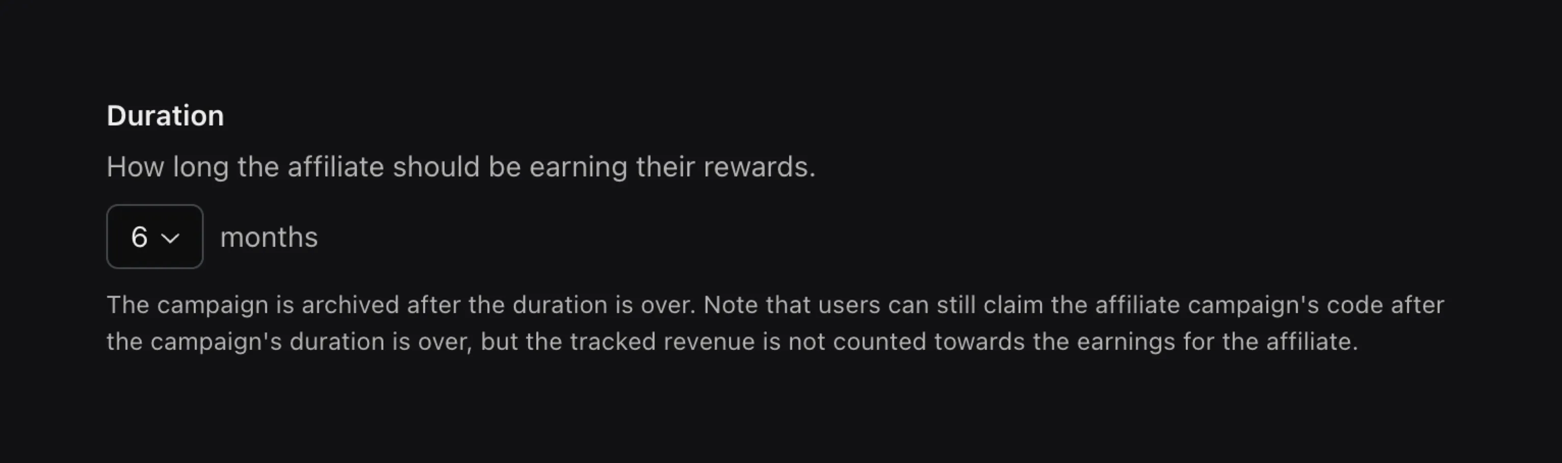 Affiliates Create Duration