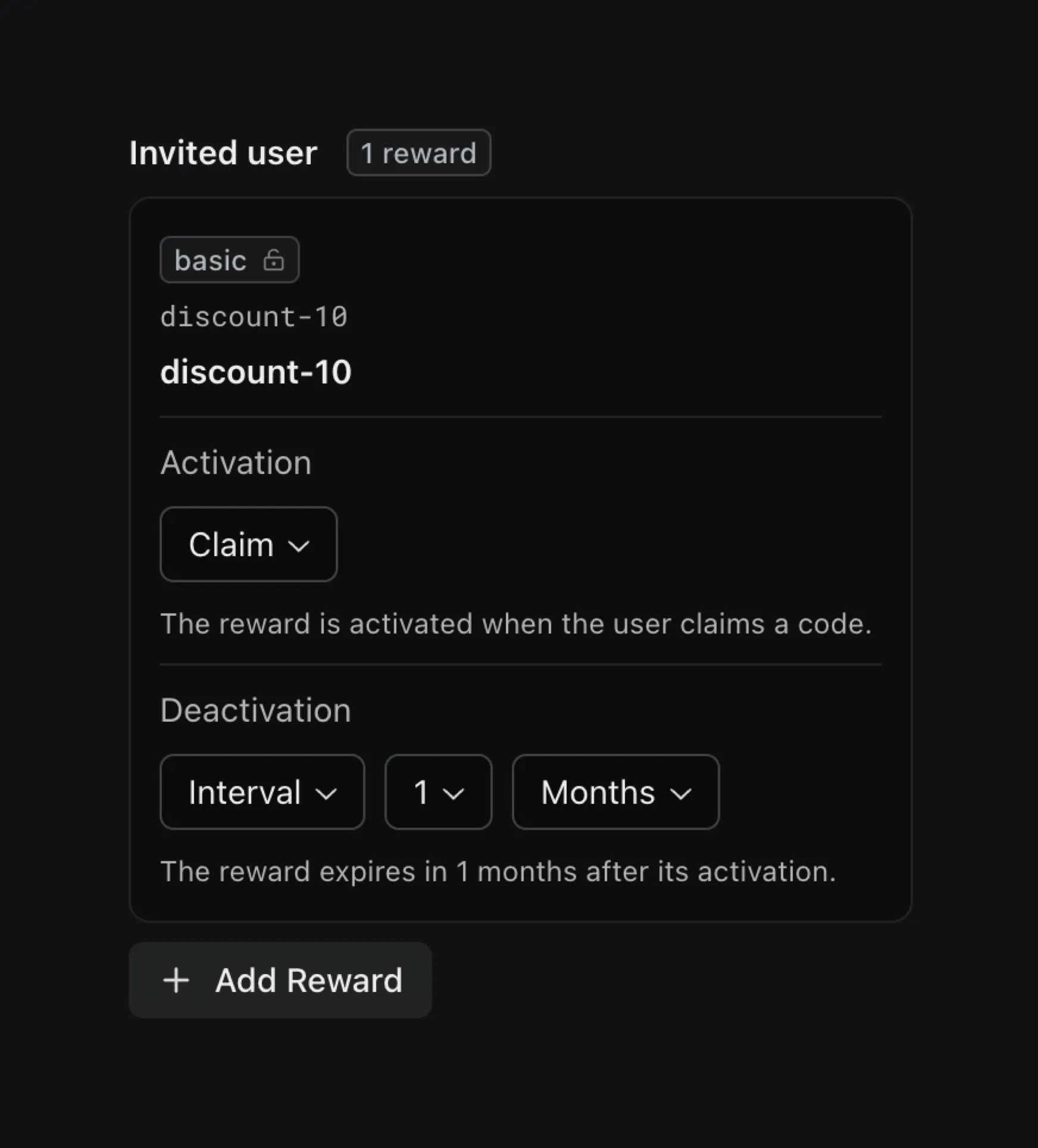 Affiliates Create User Rewards