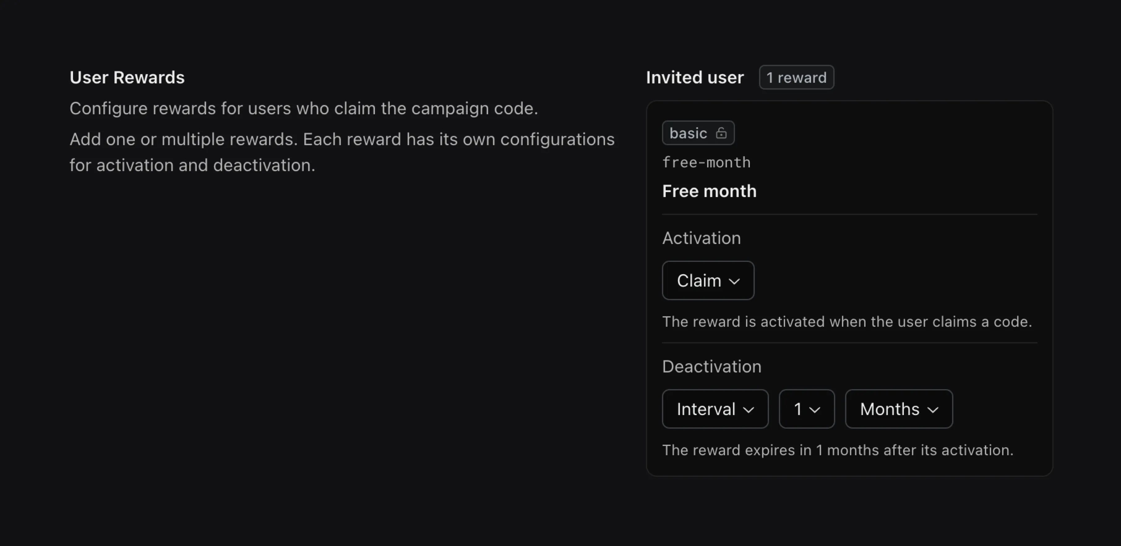 Configuring Basic reward for an affiliate campaign in WinWinKit