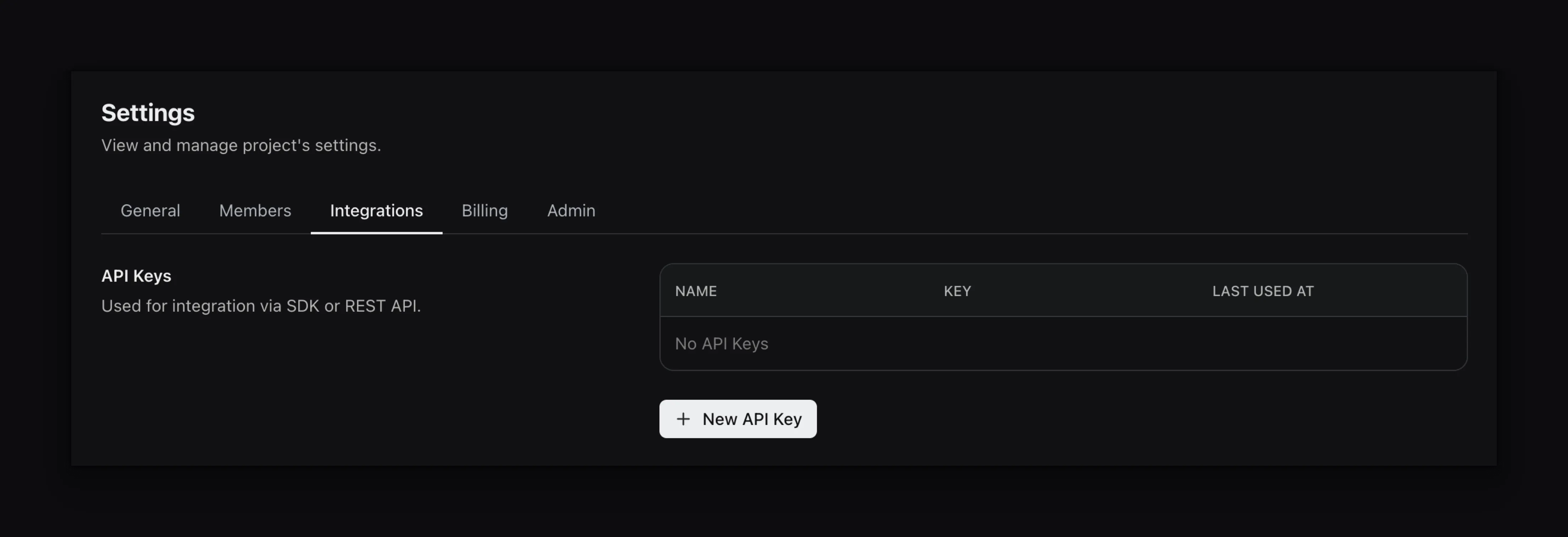 No api keys